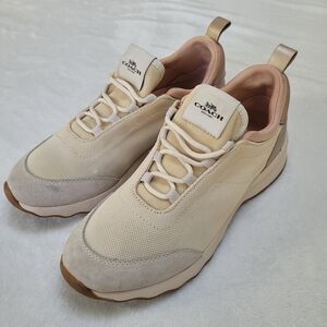 Coach Beige and Pink Sneakers